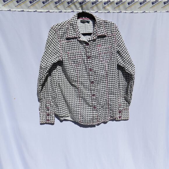 Cruel Girl Womans L/S Pearl Snap Button Shirt Sz XL Black-Geometric /Western - Picture 2 of 5